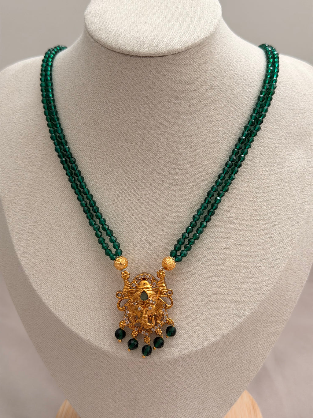 Green CZ Crystals Ethnic Elegance