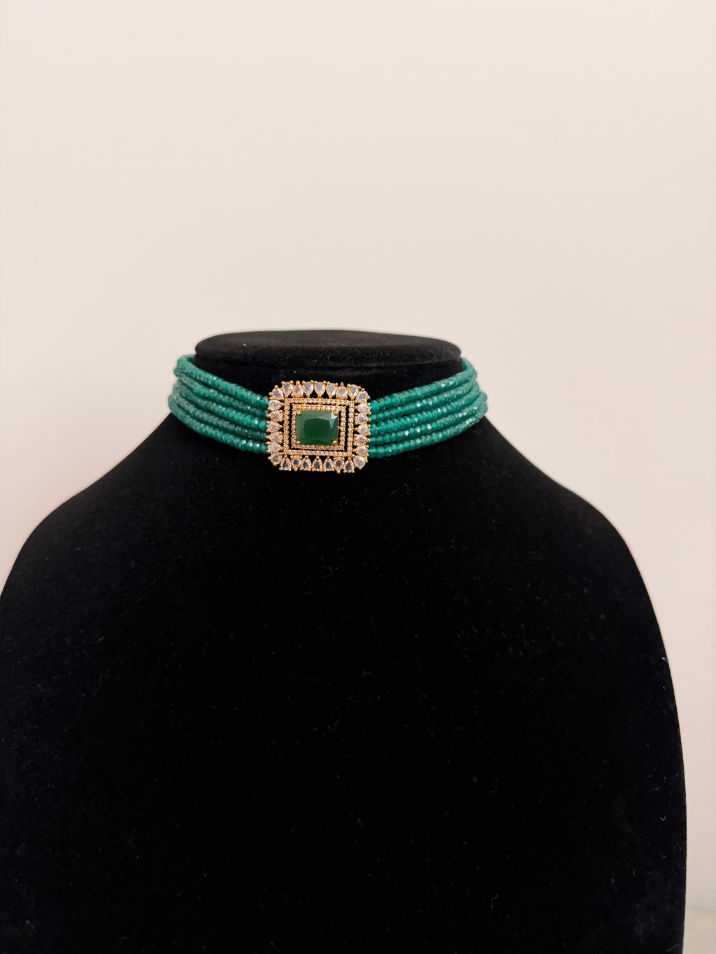 Green CZ beads that glow 💚✨ Earrings that complete the festive look 🤍