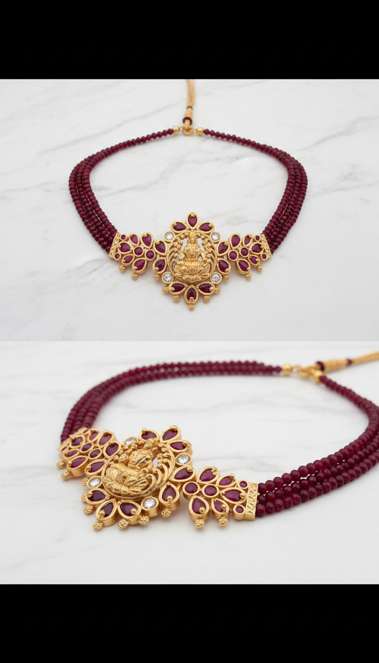 Radiant Ruby Bead Choker